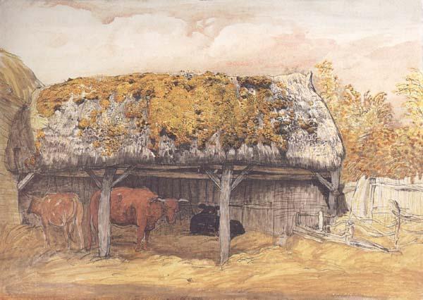 Samuel Palmer A Cow-Lodge with a Mossy Roof Sweden oil painting art